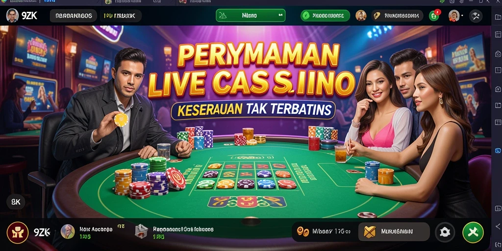 Tampilan gameplay menarik dari 9ZK dengan dealer langsung di Live Casino.