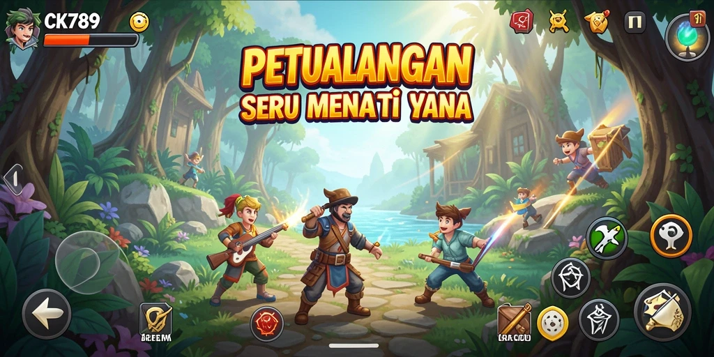 Gameplay CK789 yang penuh aksi di dunia petualangan yang megah.