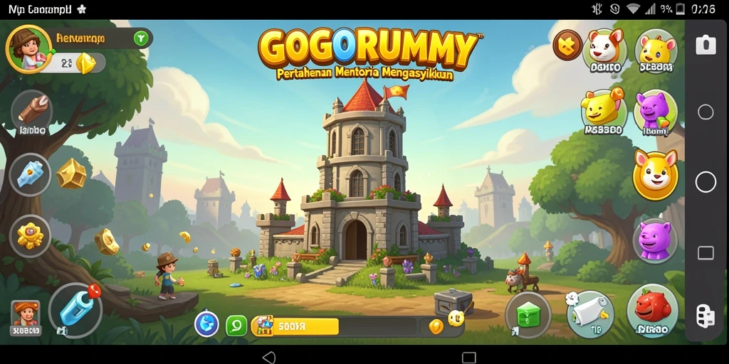 Tampilan gameplay menarik dari GOGORUMMY dalam genre Tower Defense.