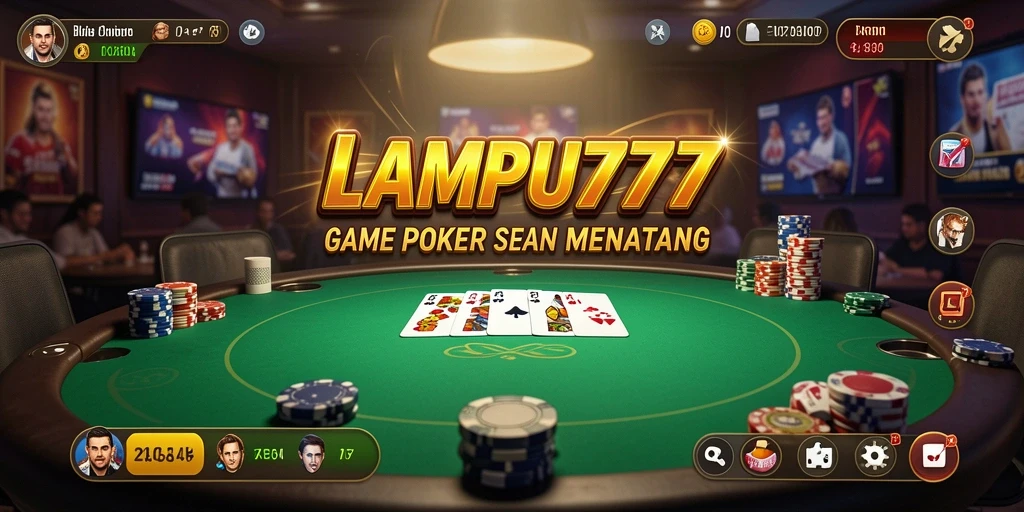 Screenshot gameplay LAMPU777 menampilkan momen seru bermain poker.