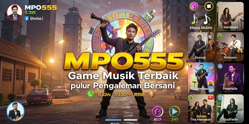 Tangkapan layar MPO555 menampilkan fitur interaktif saat bermain musik.
