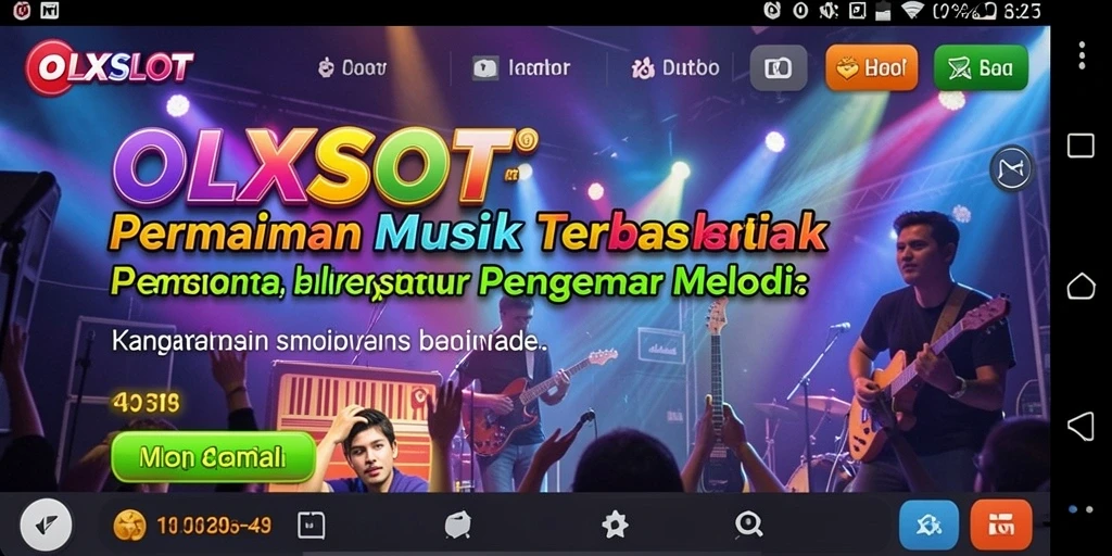 Tampilan gameplay OLXSLOT dengan tantangan musik interaktif yang seru.