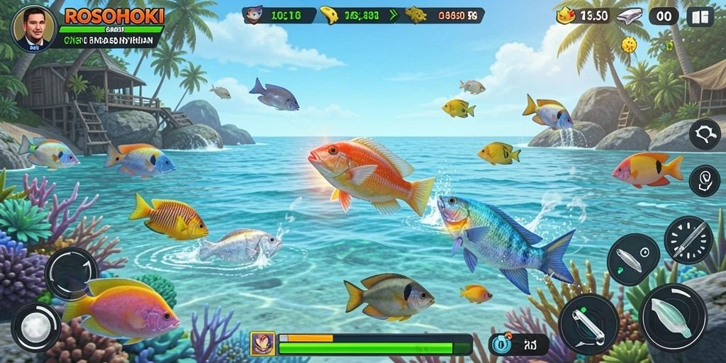 Screenshot gameplay menunjukkan keseruannya saat menembak ikan.