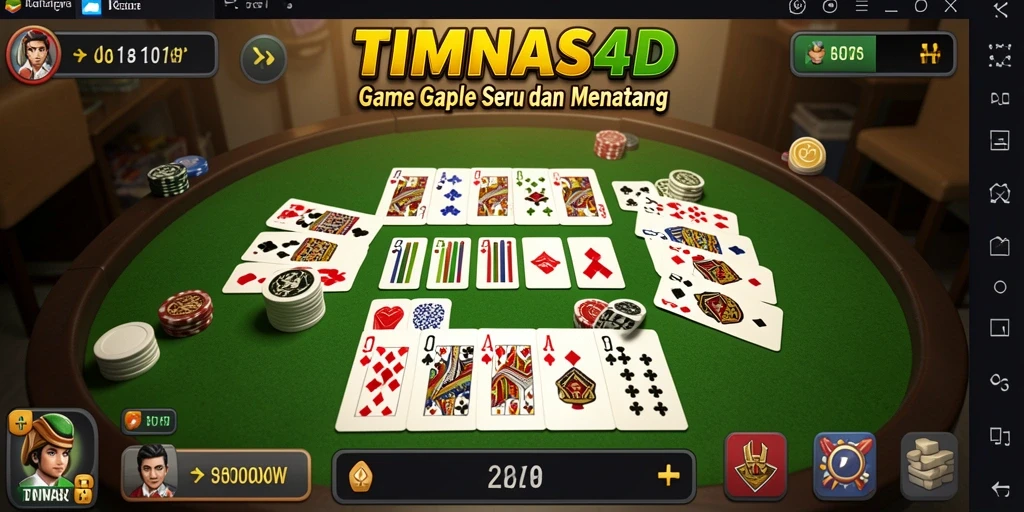 Tampilan gameplay seru dalam TIMNAS4D saat bermain Gaple.