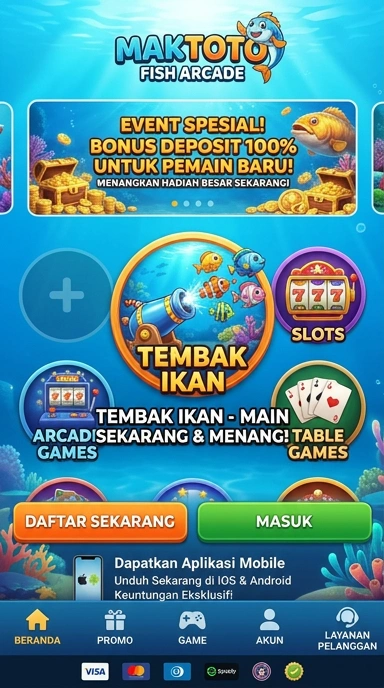 Screenshot aplikasi maktoto menampilkan antarmuka pengguna yang sederhana.